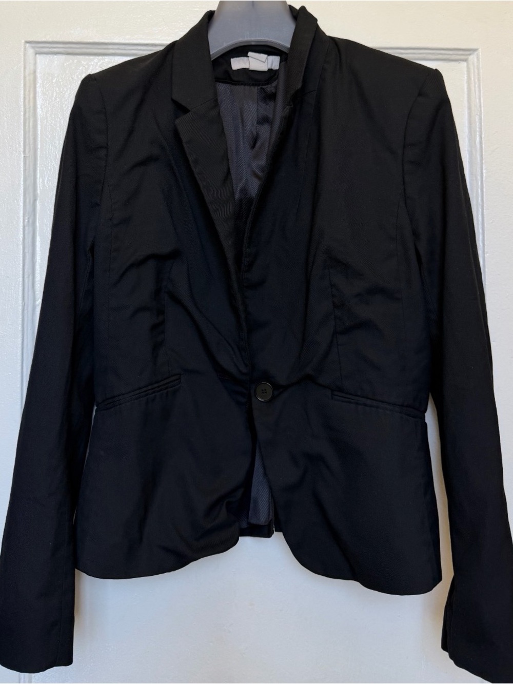 H&M Black Tailored Blazer Business Casual Jacket Size 8